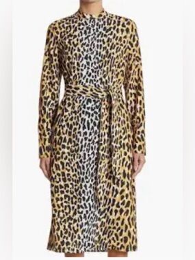 St. John Leopard Print Midi  Dress Size 10